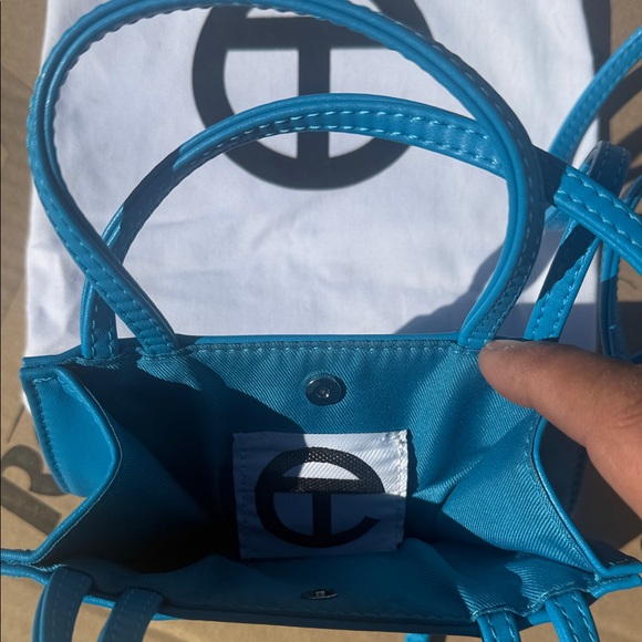 👜 Telfar Mini Shopping Bag – Turquoise Blue Vegan Leather - Picture 4 of 6